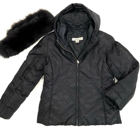 1 MADISON Fox Trim Feather Down Jacket - Picture 4 of 11